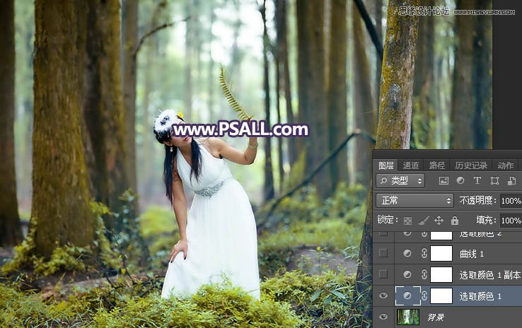 Photoshop给森林人像添加暖色逆光效果图,PS教程,PS家园网