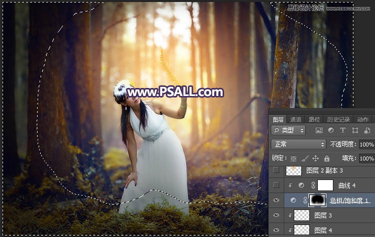 Photoshop给森林人像添加暖色逆光效果图,PS教程,PS家园网