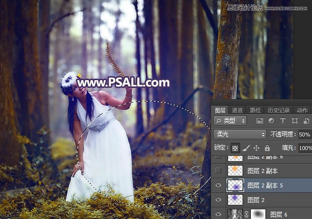 Photoshop给森林人像添加暖色逆光效果图,PS教程,PS家园网