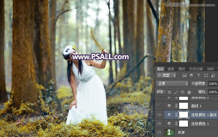 Photoshop给森林人像添加暖色逆光效果图,PS教程,PS家园网