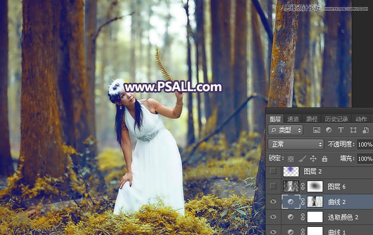 Photoshop给森林人像添加暖色逆光效果图,PS教程,PS家园网