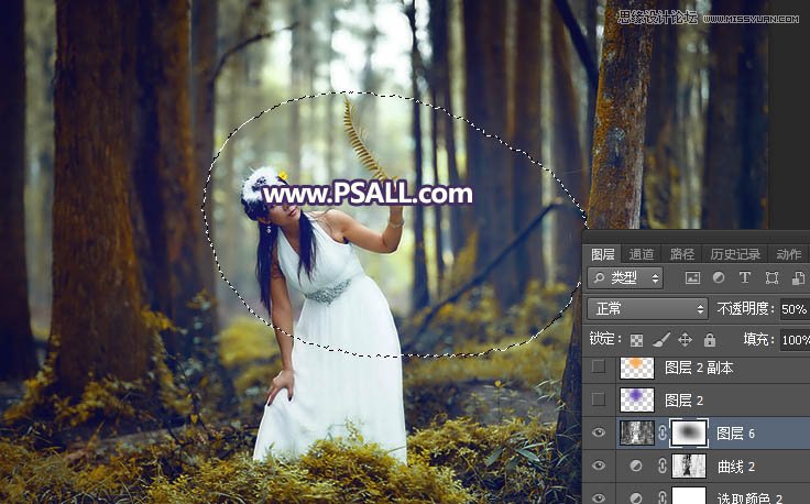 Photoshop给森林人像添加暖色逆光效果图,PS教程,PS家园网
