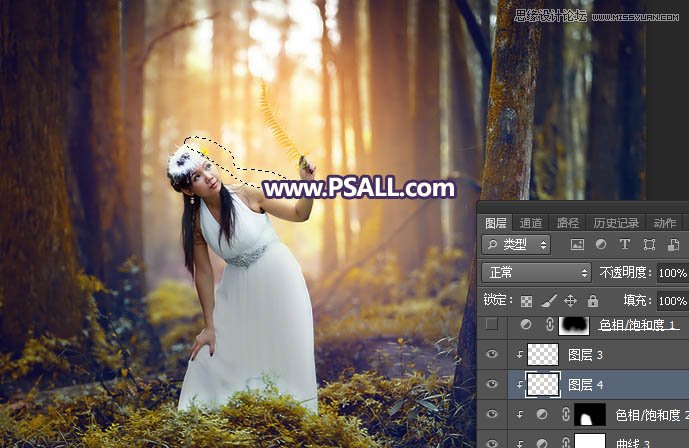 Photoshop给森林人像添加暖色逆光效果图,PS教程,PS家园网