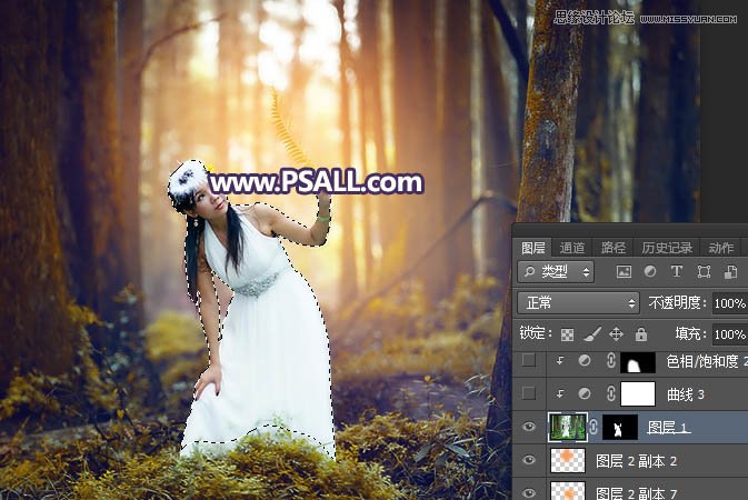 Photoshop给森林人像添加暖色逆光效果图,PS教程,PS家园网