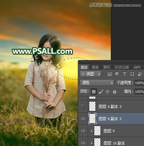 Photoshop给外景儿童照片添加唯美的夕阳美景,PS教程,PS家园网