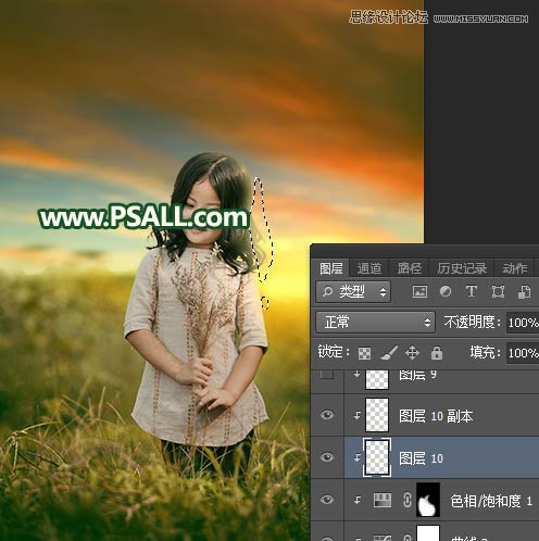 Photoshop给外景儿童照片添加唯美的夕阳美景,PS教程,PS家园网