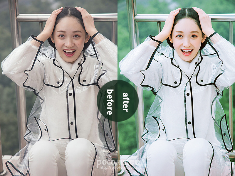 Photoshop调出雨天人像照片甜美清新效果,PS教程,PS家园网