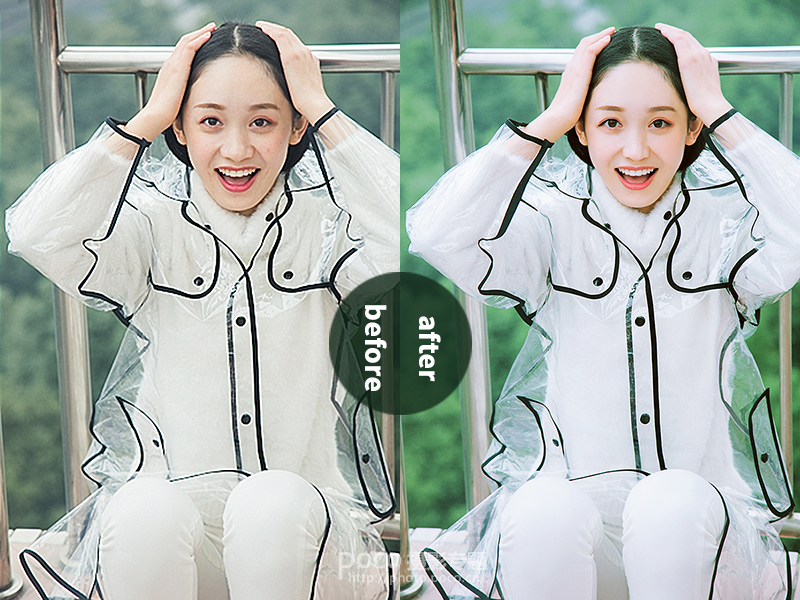 Photoshop调出雨天人像照片甜美清新效果,PS教程,PS家园网