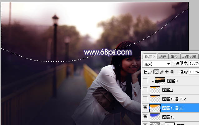 Photoshop给外景人像照片添加夕阳光效,PS教程,PS家园网
