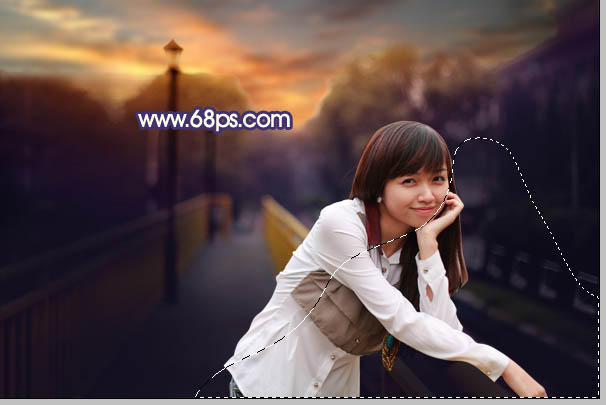 Photoshop给外景人像照片添加夕阳光效,PS教程,PS家园网