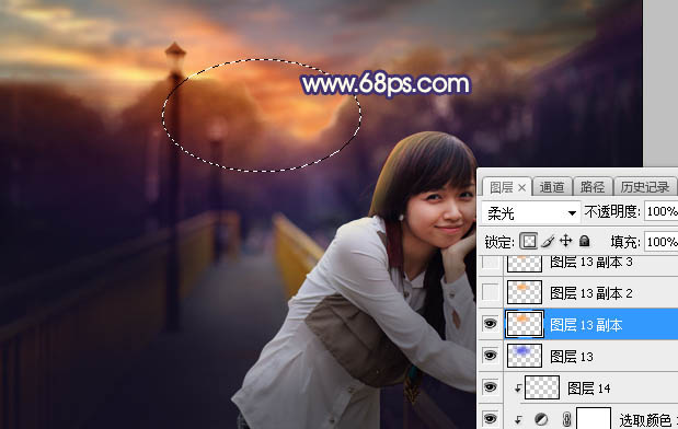 Photoshop给外景人像照片添加夕阳光效,PS教程,PS家园网