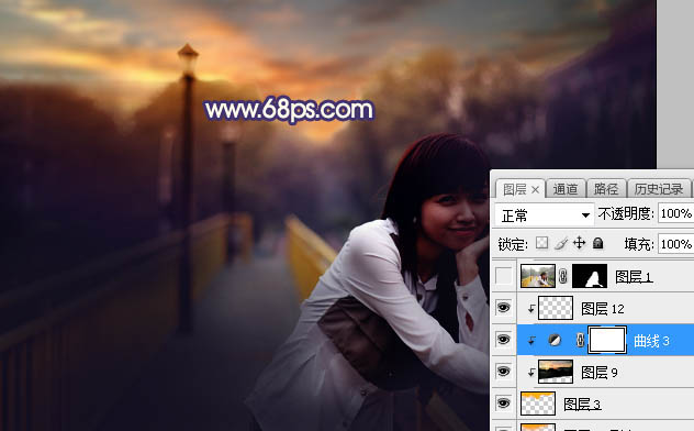 Photoshop给外景人像照片添加夕阳光效,PS教程,PS家园网