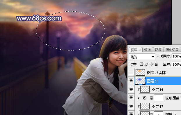 Photoshop给外景人像照片添加夕阳光效,PS教程,PS家园网