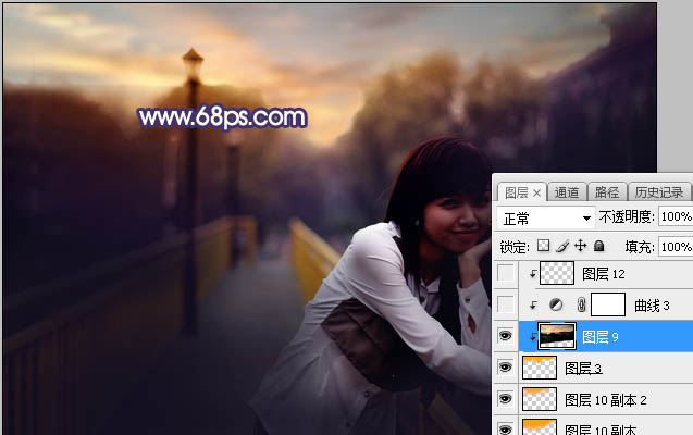 Photoshop给外景人像照片添加夕阳光效,PS教程,PS家园网