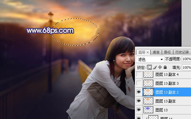 Photoshop给外景人像照片添加夕阳光效,PS教程,PS家园网