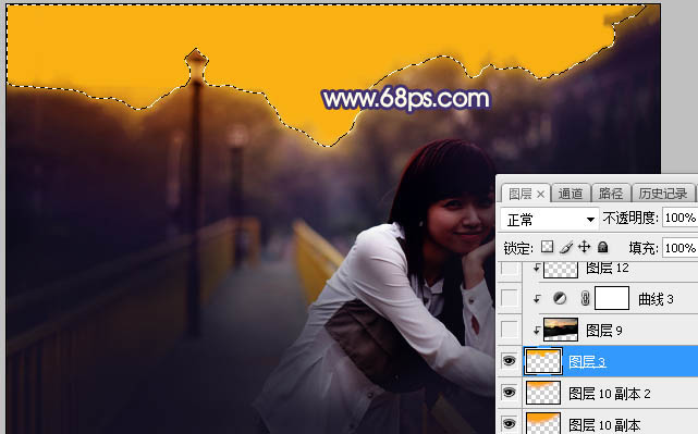Photoshop给外景人像照片添加夕阳光效,PS教程,PS家园网