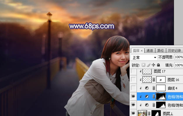 Photoshop给外景人像照片添加夕阳光效,PS教程,PS家园网