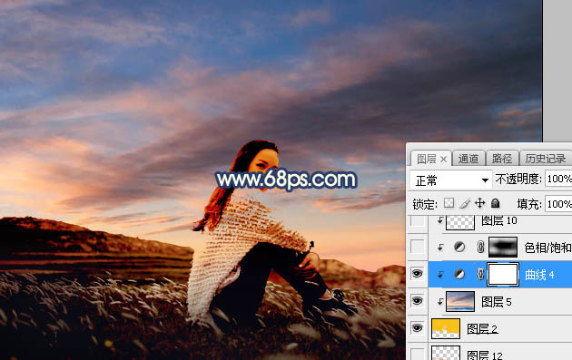 Photoshop给外景人像照片添加夕阳落日美景,PS教程,PS家园网