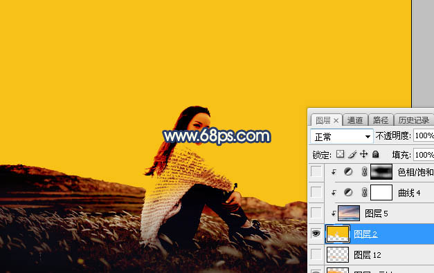 Photoshop给外景人像照片添加夕阳落日美景,PS教程,PS家园网