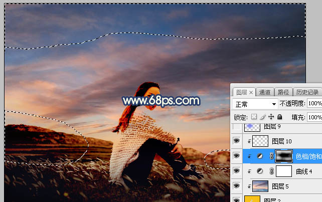 Photoshop给外景人像照片添加夕阳落日美景,PS教程,PS家园网