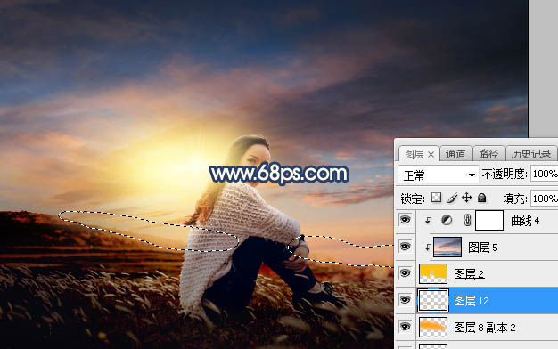 Photoshop给外景人像照片添加夕阳落日美景,PS教程,PS家园网