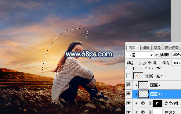 Photoshop给外景人像照片添加夕阳落日美景,PS教程,PS家园网