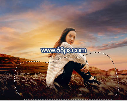 Photoshop给外景人像照片添加夕阳落日美景,PS教程,PS家园网