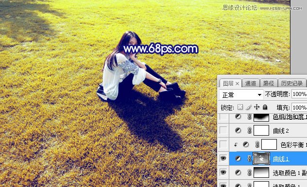 Photoshop调出草地美女照片唯美逆光效果,PS教程,PS家园网
