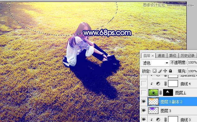 Photoshop调出草地美女照片唯美逆光效果,PS教程,PS家园网