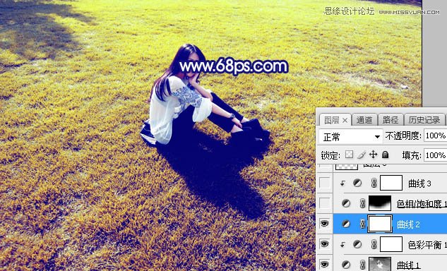 Photoshop调出草地美女照片唯美逆光效果,PS教程,PS家园网