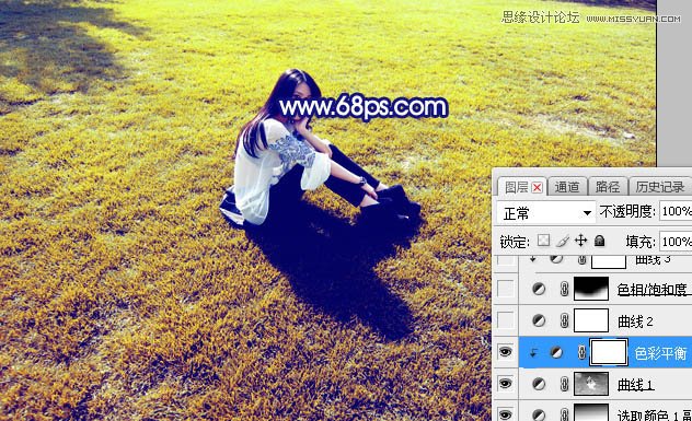 Photoshop调出草地美女照片唯美逆光效果,PS教程,PS家园网