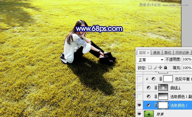Photoshop调出草地美女照片唯美逆光效果,PS教程,PS家园网