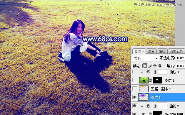 Photoshop调出草地美女照片唯美逆光效果,PS教程,PS家园网