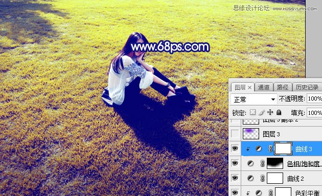 Photoshop调出草地美女照片唯美逆光效果,PS教程,PS家园网