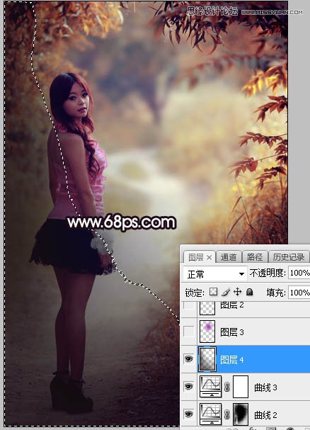 Photoshop调出树林中人像秋季唯美暖色效果,PS教程,PS家园网