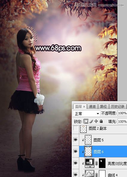 Photoshop调出树林中人像秋季唯美暖色效果,PS教程,PS家园网