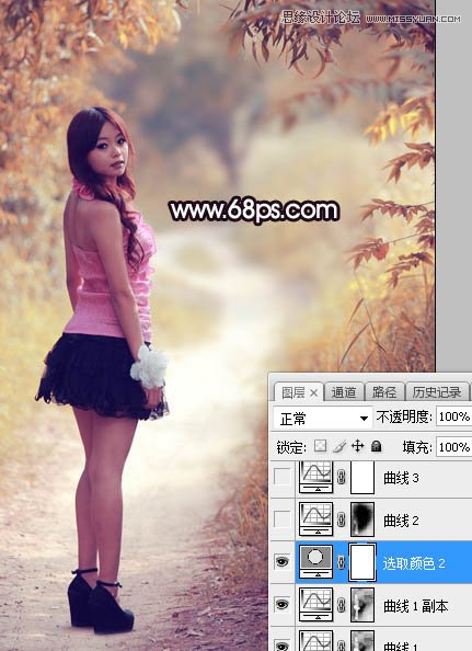 Photoshop调出树林中人像秋季唯美暖色效果,PS教程,PS家园网