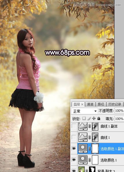 Photoshop调出树林中人像秋季唯美暖色效果,PS教程,PS家园网