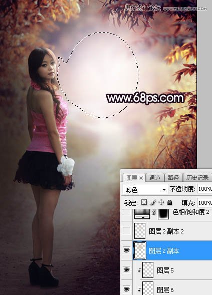 Photoshop调出树林中人像秋季唯美暖色效果,PS教程,PS家园网