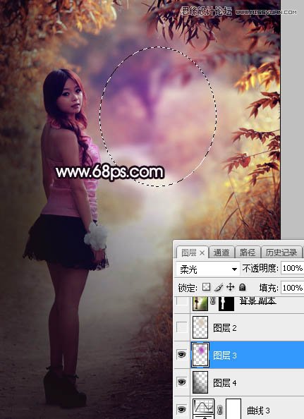 Photoshop调出树林中人像秋季唯美暖色效果,PS教程,PS家园网
