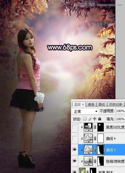 Photoshop调出树林中人像秋季唯美暖色效果,PS教程,PS家园网