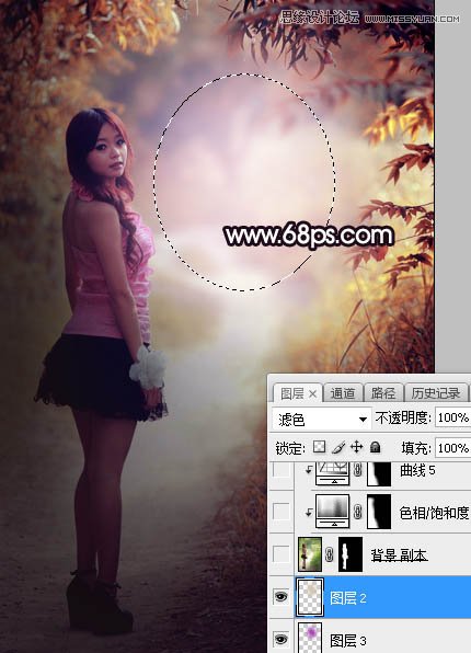 Photoshop调出树林中人像秋季唯美暖色效果,PS教程,PS家园网