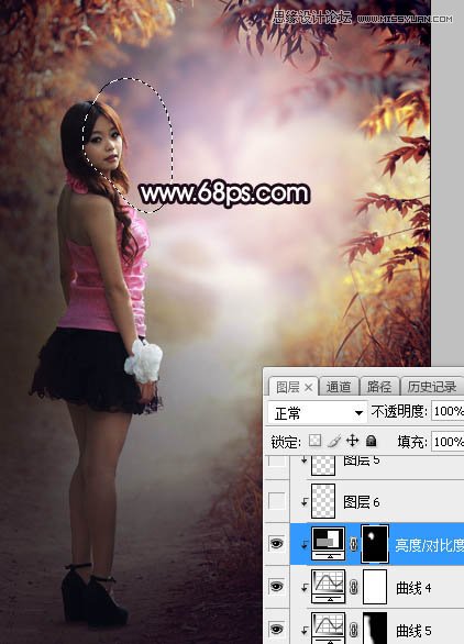 Photoshop调出树林中人像秋季唯美暖色效果,PS教程,PS家园网