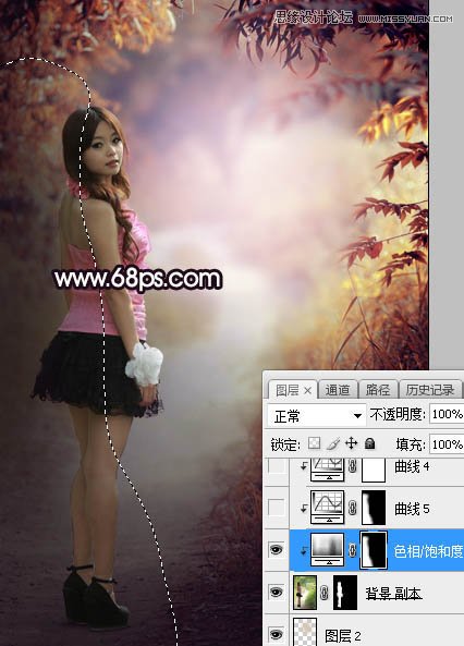 Photoshop调出树林中人像秋季唯美暖色效果,PS教程,PS家园网