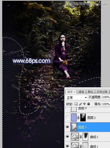 Photoshop给森林中人像添加耶稣光效果,PS教程,PS家园网