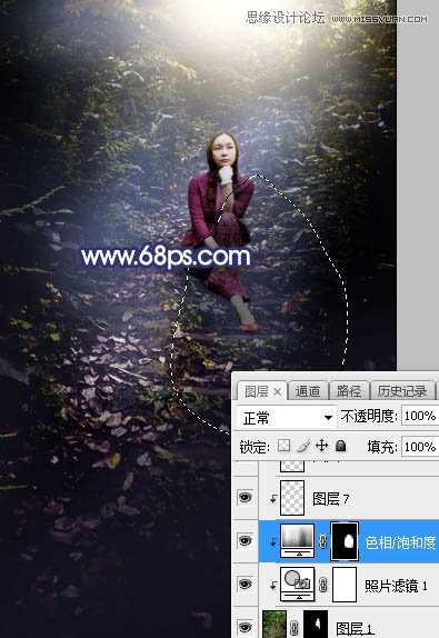 Photoshop给森林中人像添加耶稣光效果,PS教程,PS家园网