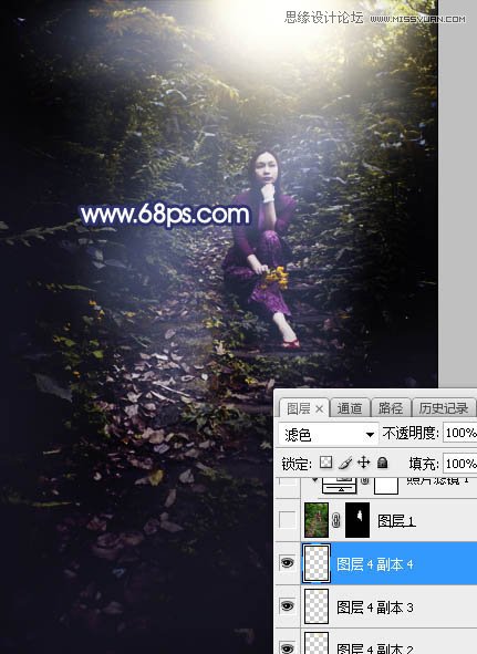 Photoshop给森林中人像添加耶稣光效果,PS教程,PS家园网