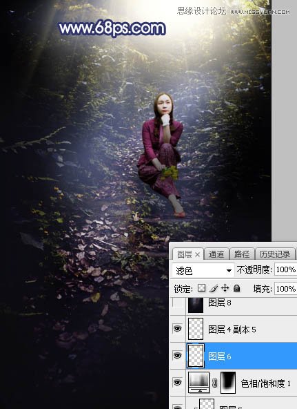 Photoshop给森林中人像添加耶稣光效果,PS教程,PS家园网