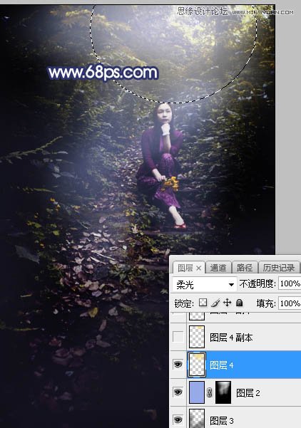 Photoshop给森林中人像添加耶稣光效果,PS教程,PS家园网