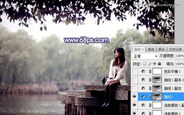Photoshop给河边美女人像添加梦幻紫色效果,PS教程,PS家园网